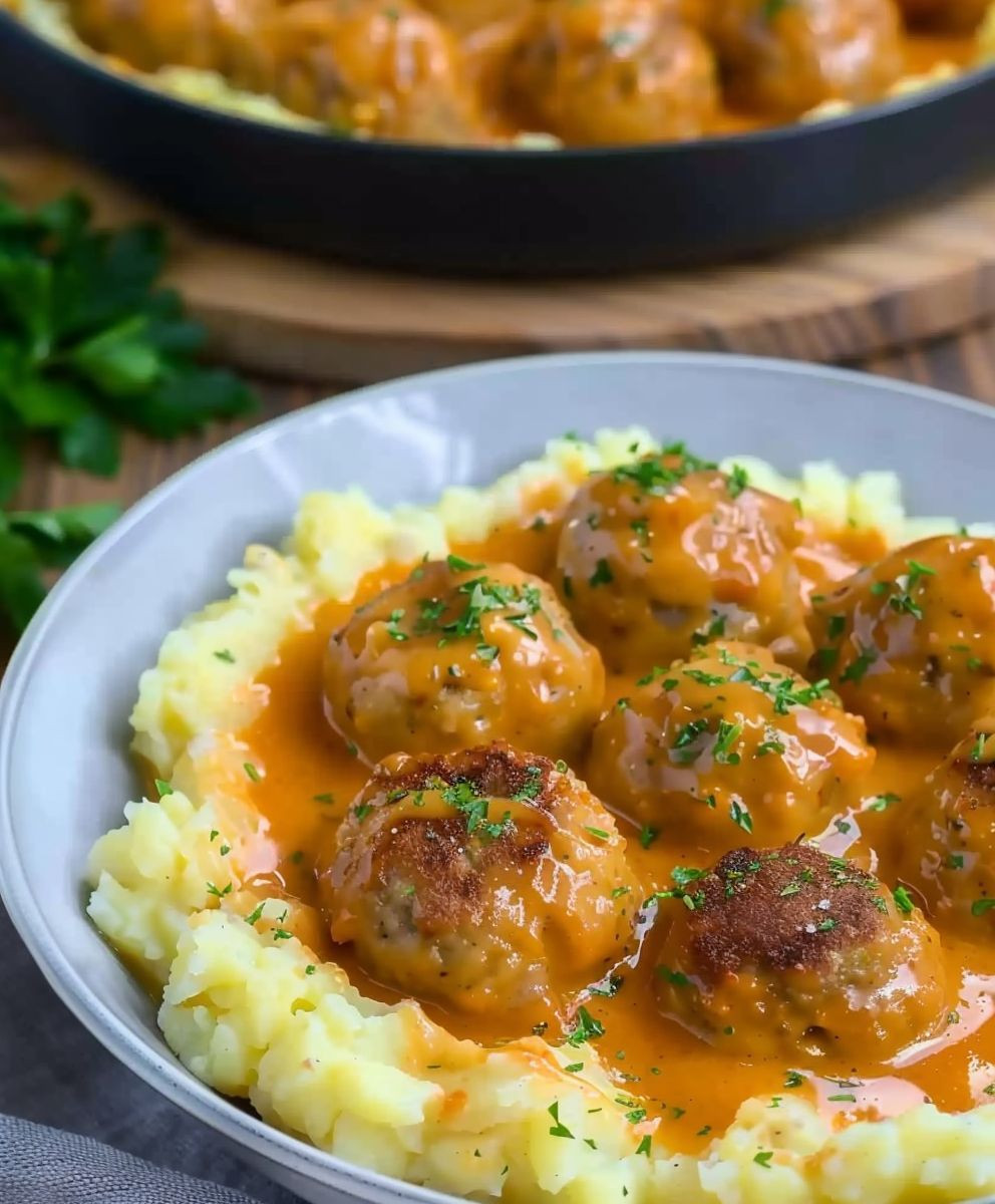 Hackbällchen cremiger Sauce