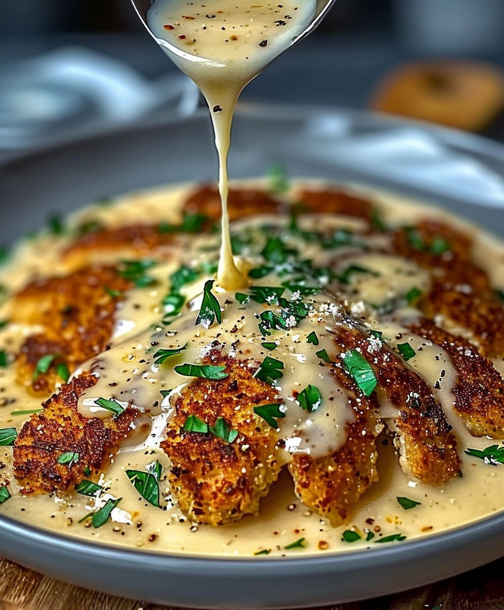 Parmesan Hähnchen Knoblauchsoße