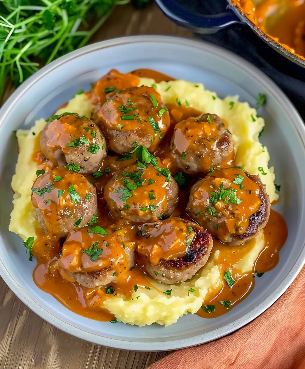 Hackbällchen cremiger Sauce