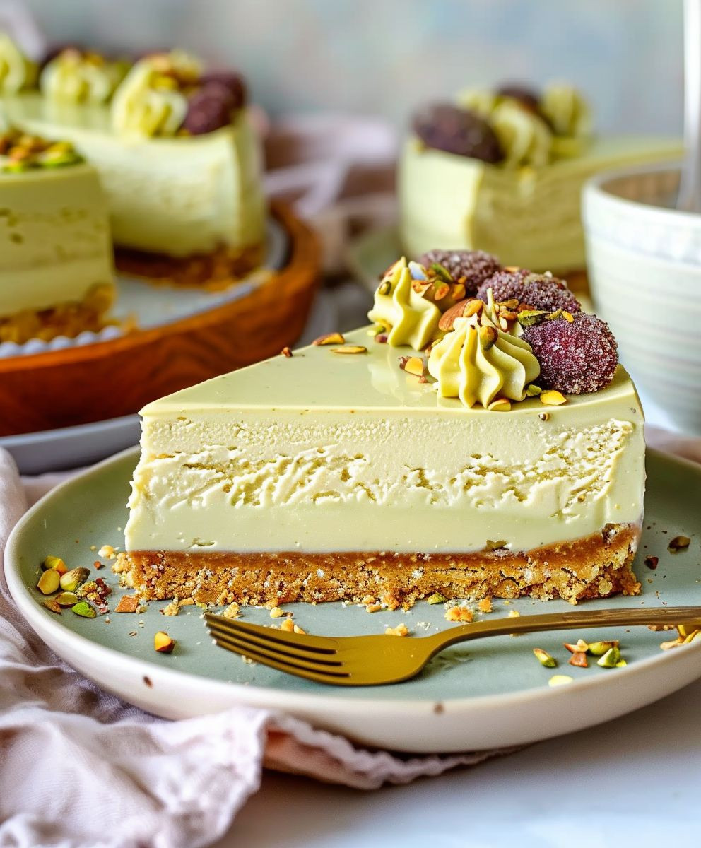 Pistazien Cheesecake ohne Backen