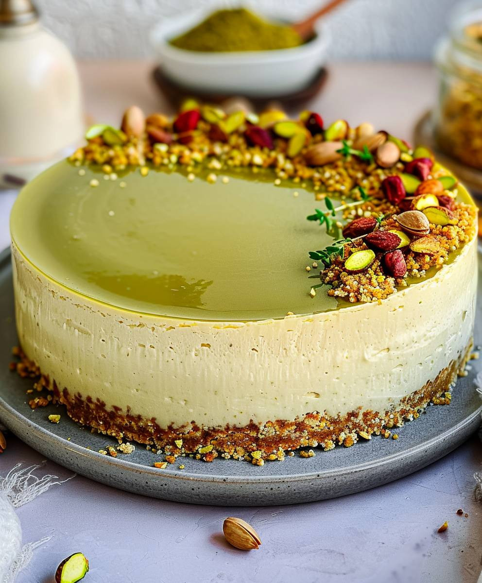 Pistazien Cheesecake ohne Backen