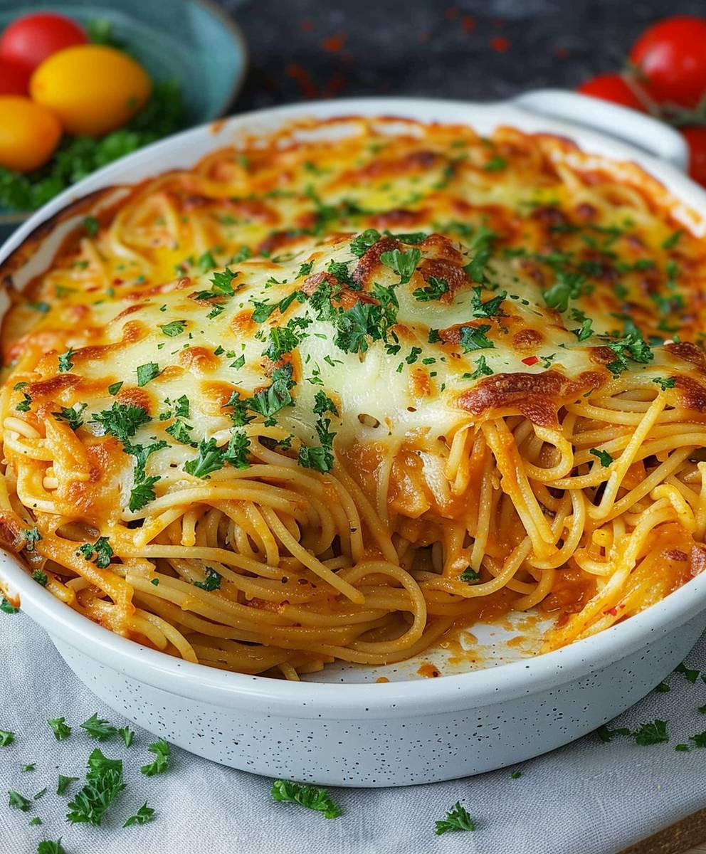 Spaghetti Auflauf vegetarisch