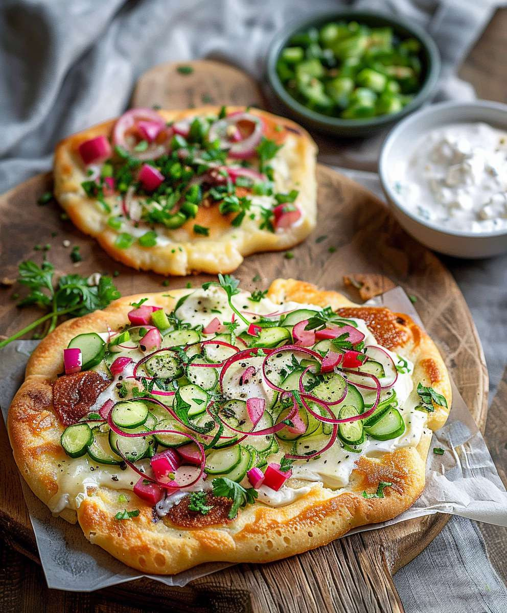 Low Carb Flammkuchen Quarkteig