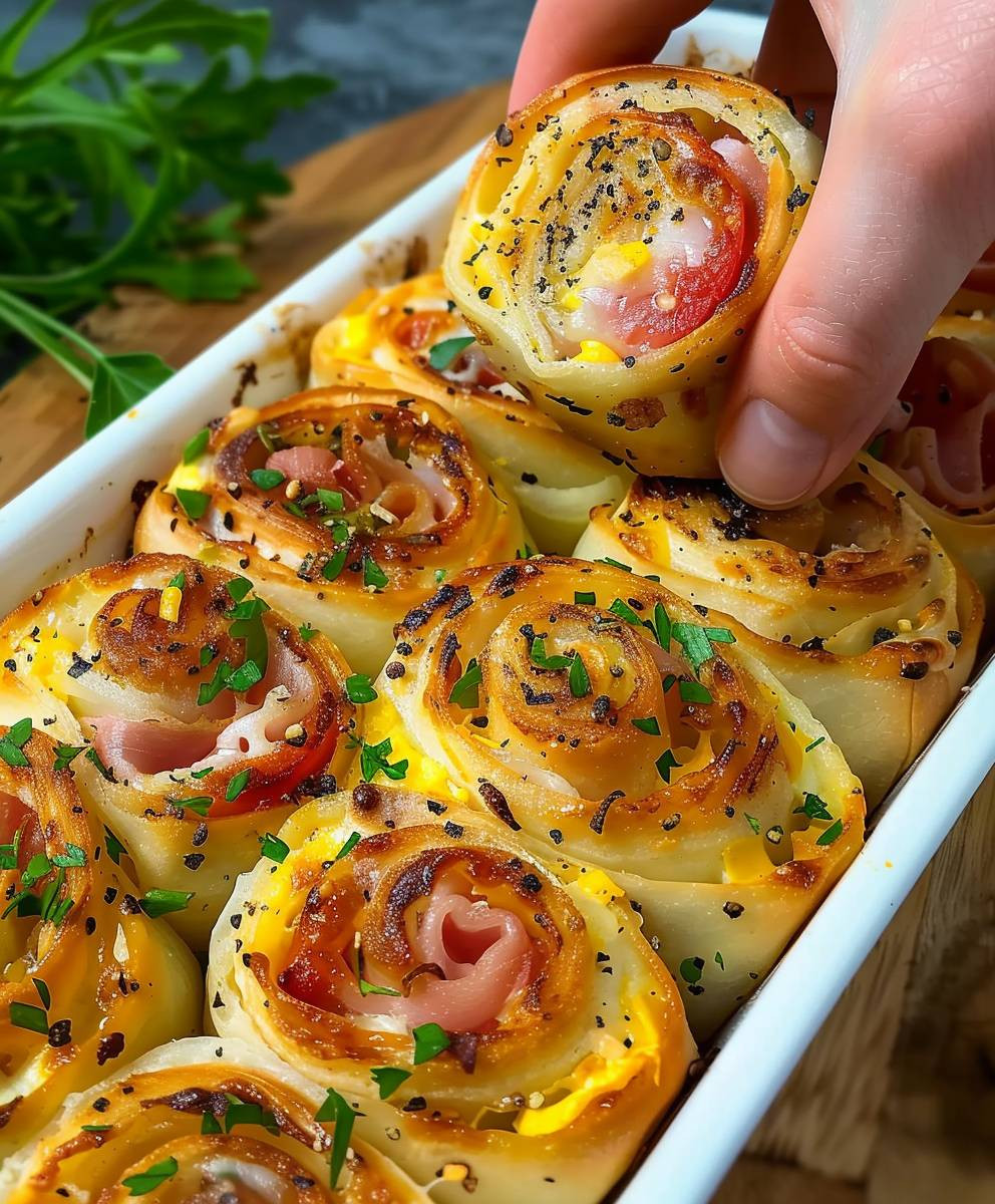 Frühstücksrollen Rührei Käse Speck