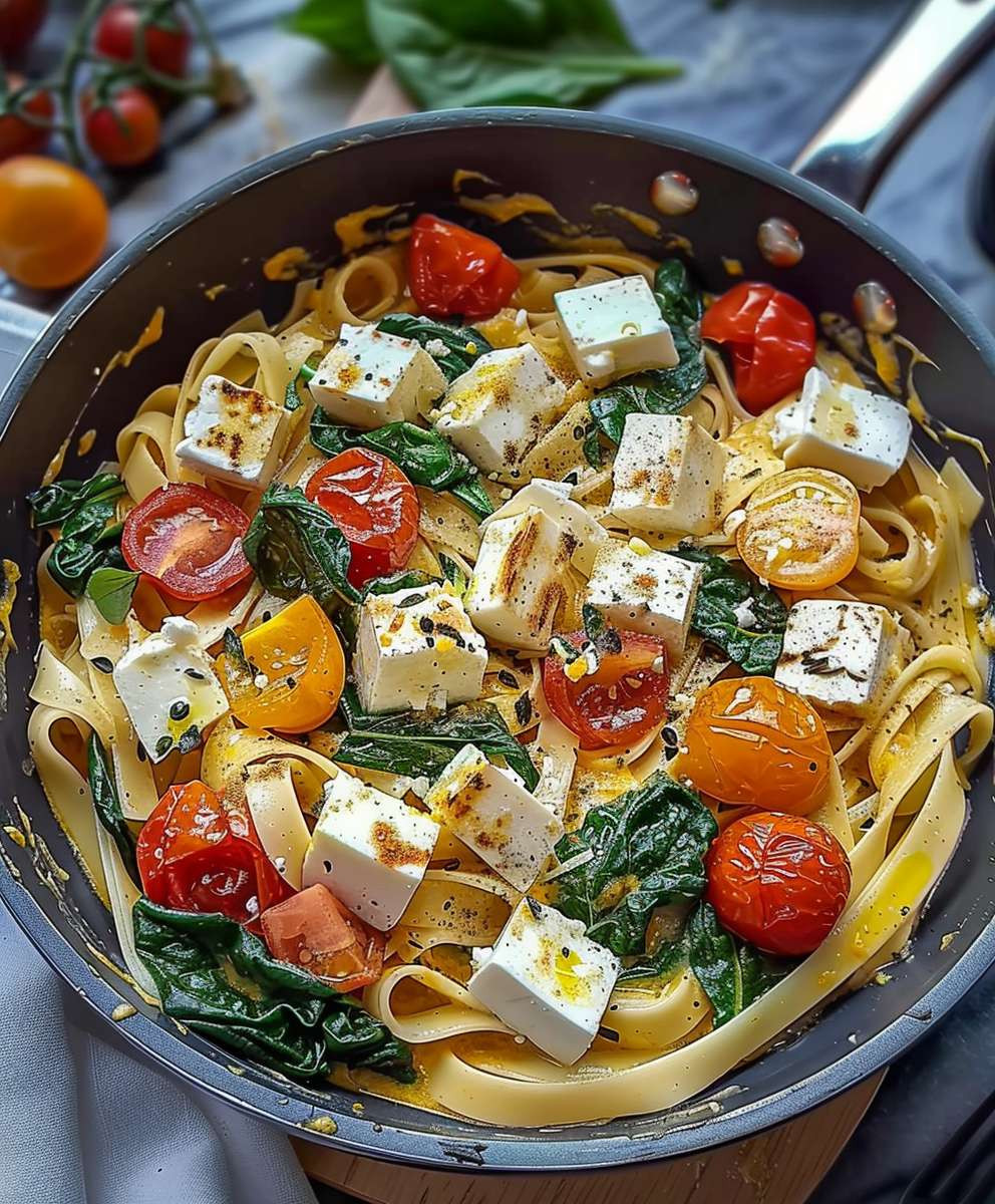 Spinat Schupfnudeln Feta Tomaten