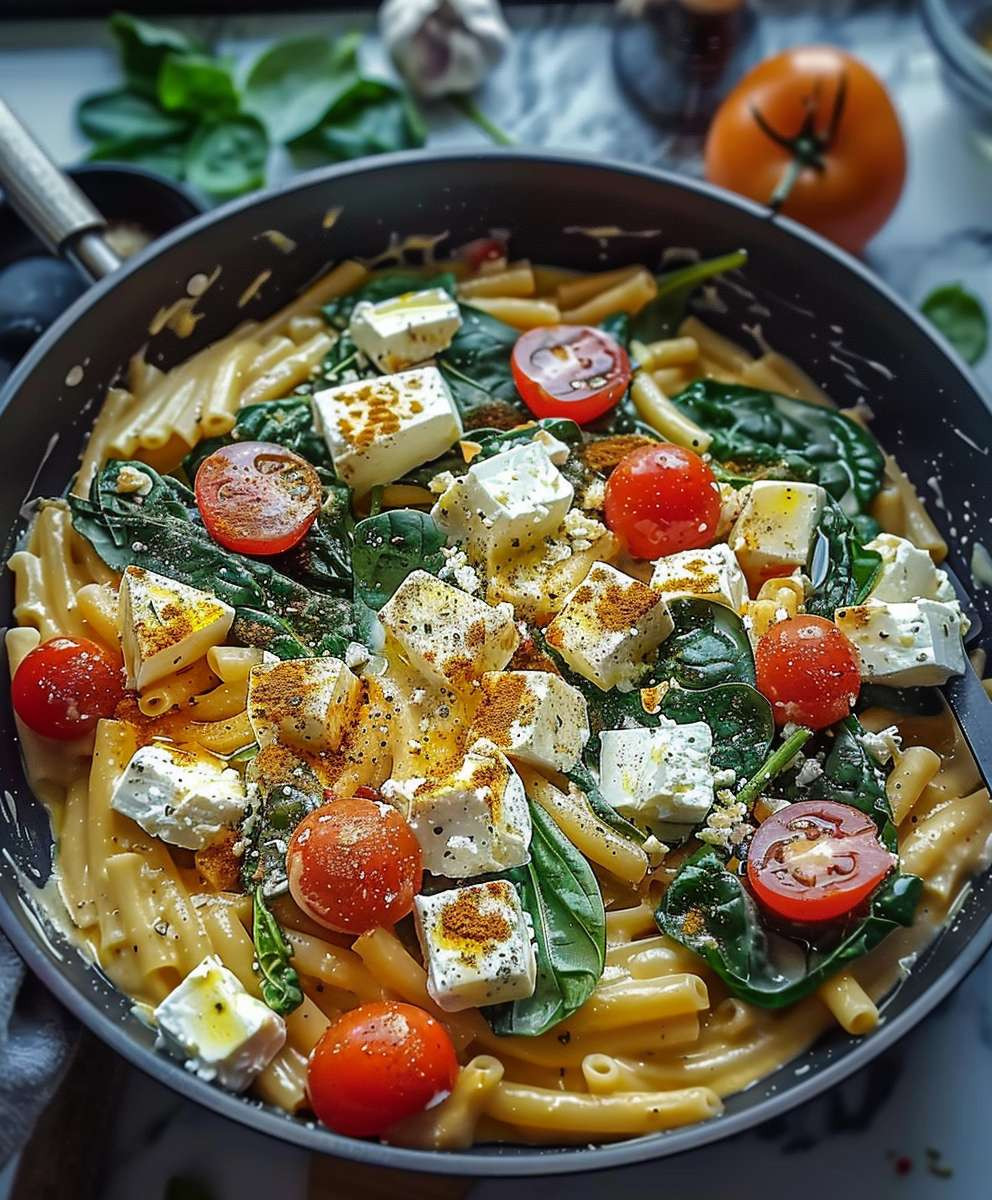 Spinat Schupfnudeln Feta Tomaten