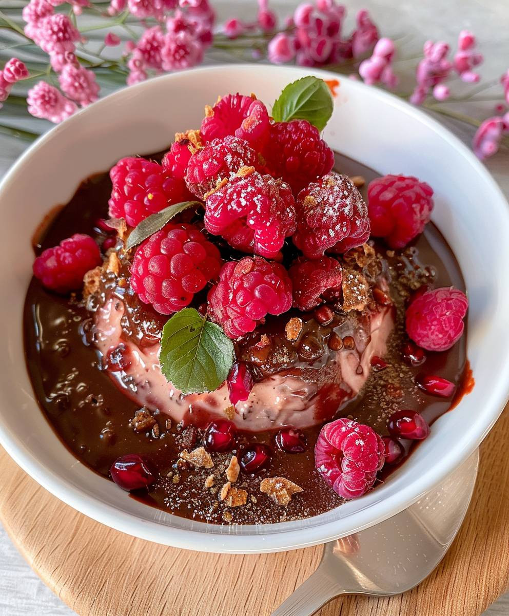 Vegane Gebackene Haferflocken Himbeeren