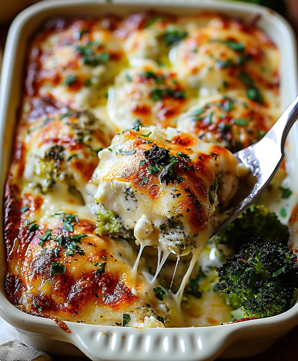 Brokkoli Hähnchen Auflauf Frischkäse