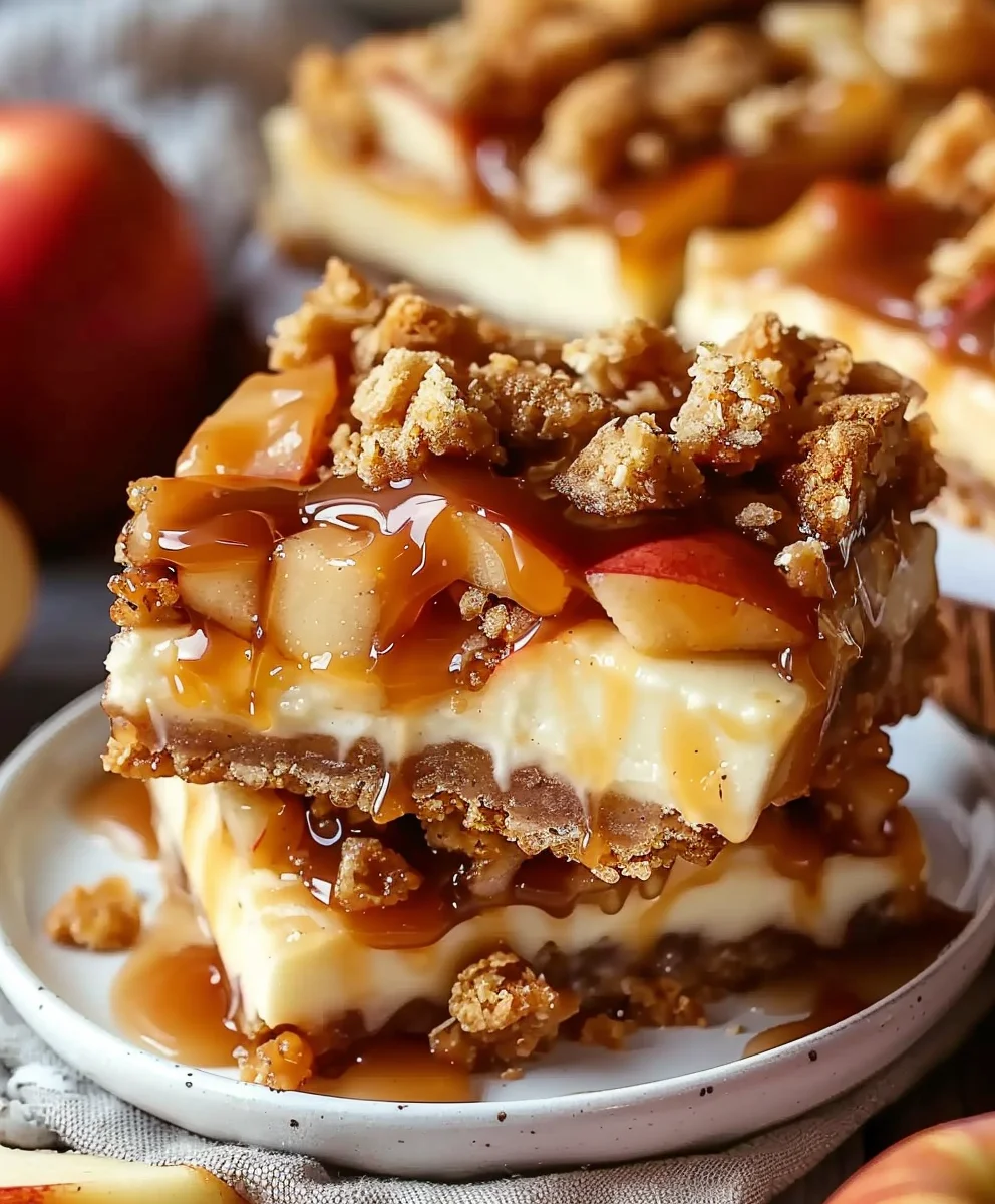 Caramel Apple Cheesecake Bars