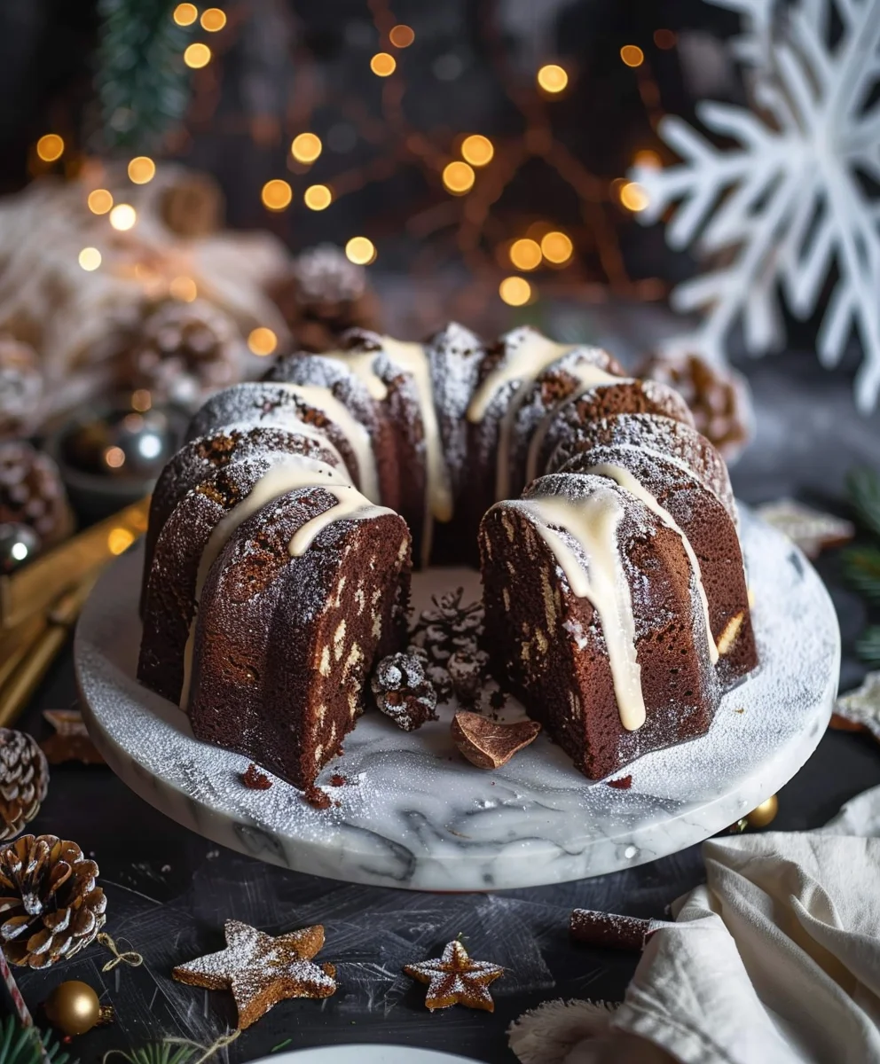 Mein Winter Weihnachtskuchen Marmor Lebkuchen Gugelhupf