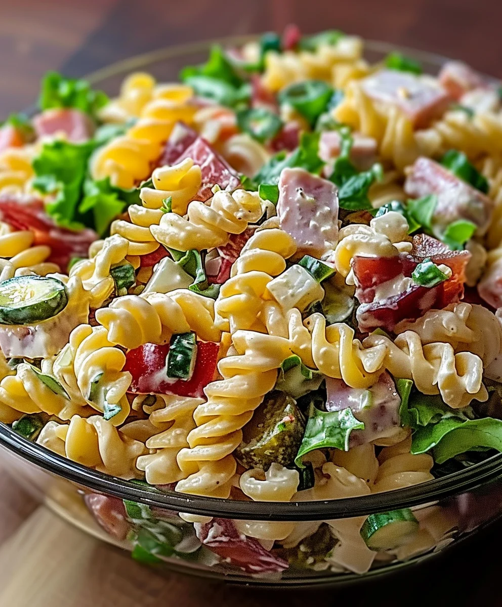 Cremiger Club Sandwich Pasta Salat