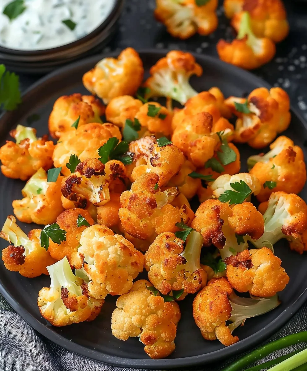 Knuspriger Buffalo Blumenkohl: Heißluftfritteuse Rezept einfach