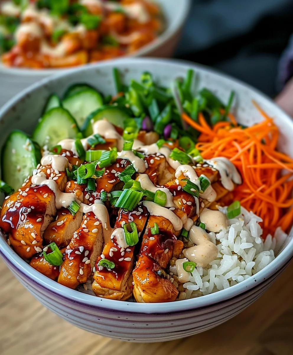 Korean BBQ Hähnchen Bowls: Gochujang Cremesauce Rezept!