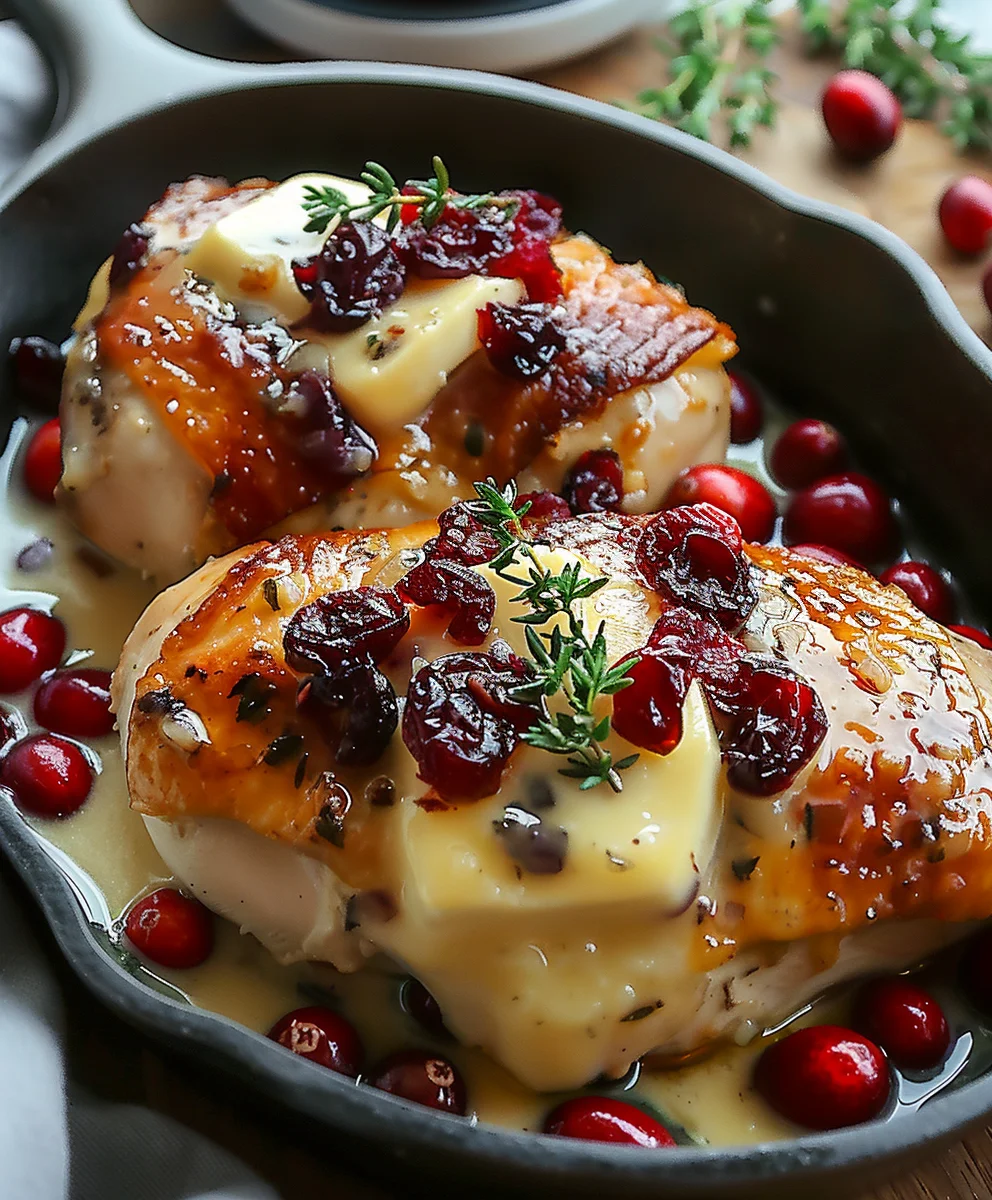 Beeindruckendes Cranberry Brie Hähnchen