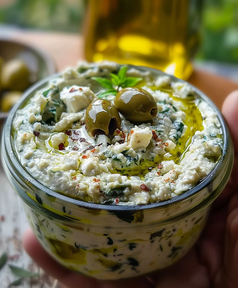 Grüner Oliven-Feta-Dip: Cremiger Traumaufstrich für Genießer