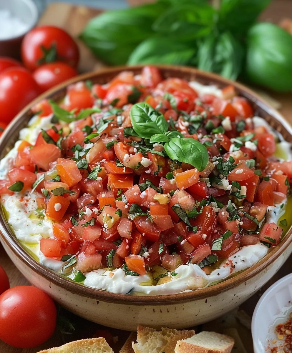 Bruschetta Dip: Lebhafter & aromatischer Vorspeise-Genuss