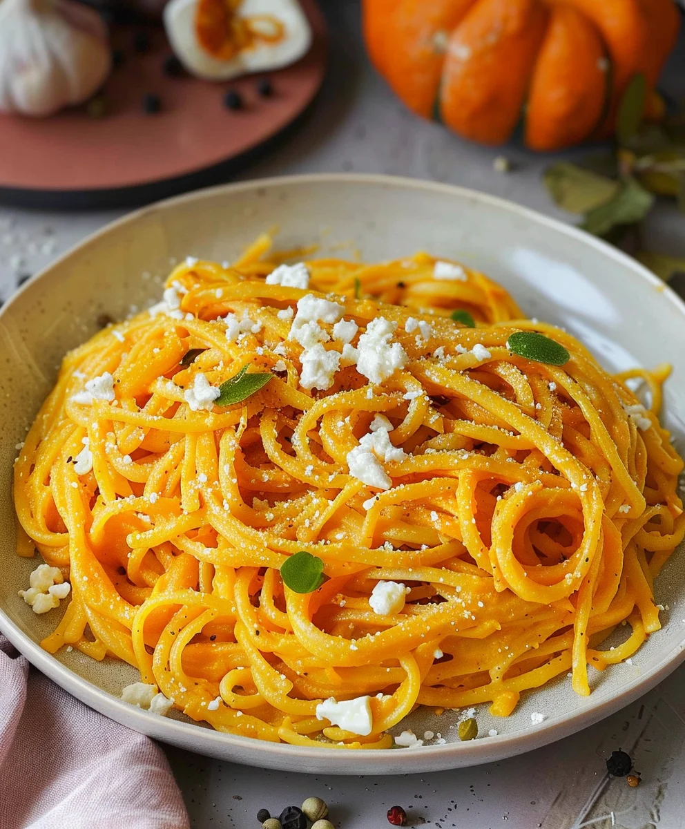 Kuerbis Pasta mit Feta: Cremig, Lecker & Schnell gemacht!
