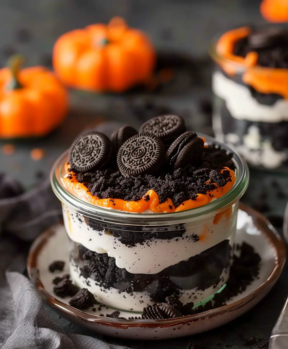 Spooky Halloween Oreo Dirt Cake Rezept für Gruselspaß!