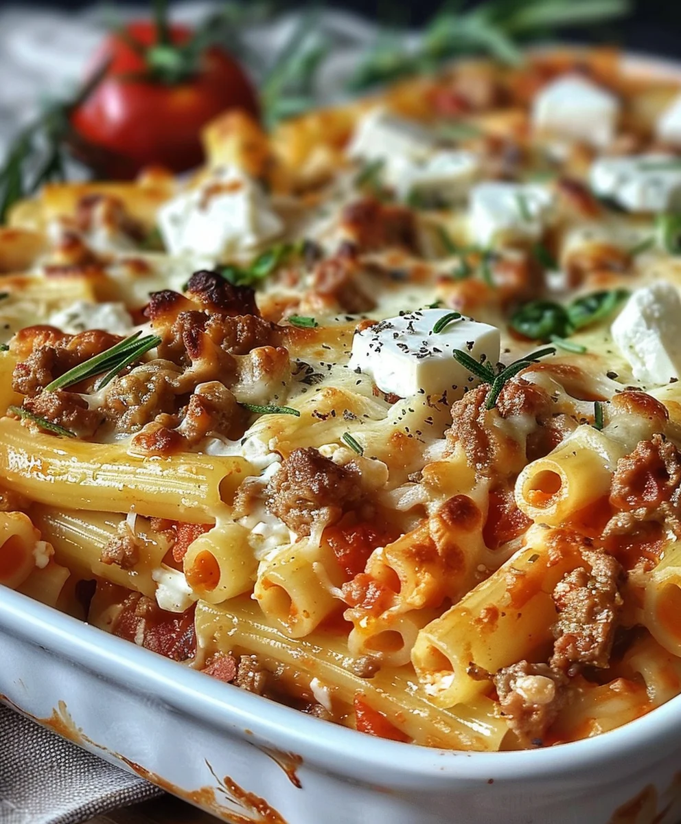 Griechischer Nudel-Auflauf: Feta, Rinderhack – Genuss pur!