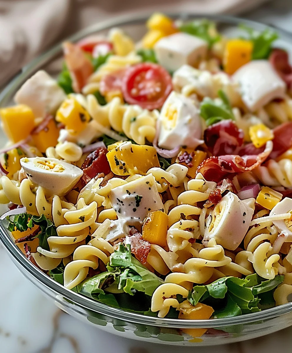 Cremiger Club Sandwich Pasta Salat – Ideal für Grillfeste!