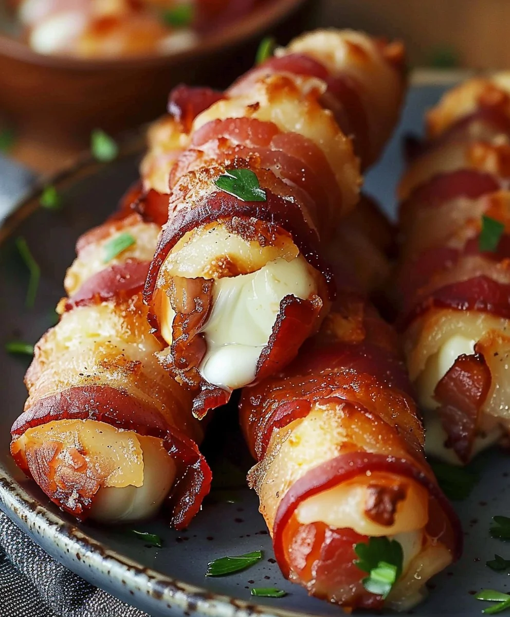Knusprige Rinder-Bacon Mozzarella-Sticks – Die Vorspeise