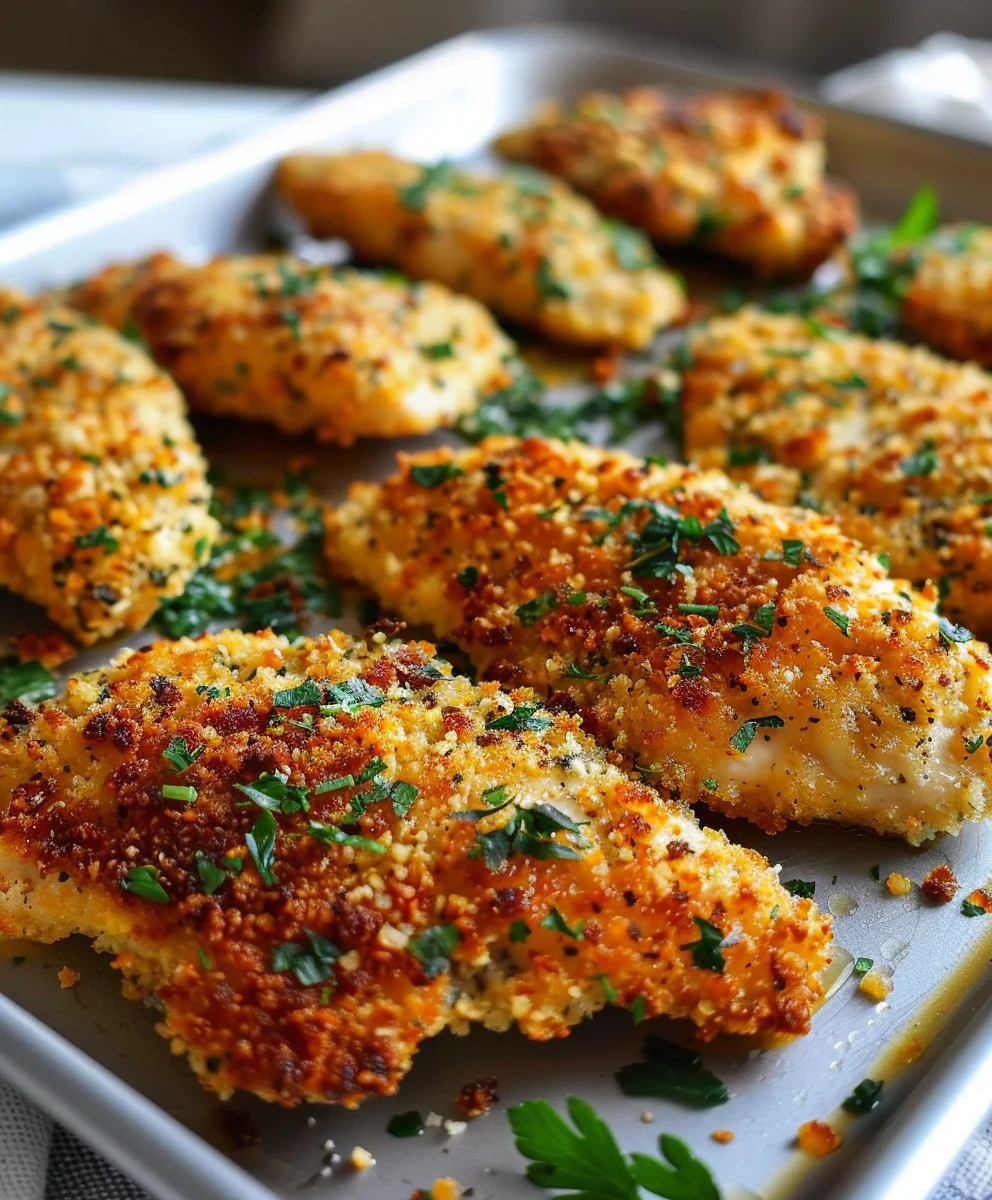 Blech Knuspriges Parmesan Knoblauch Hähnchen – unwiderstehlich!