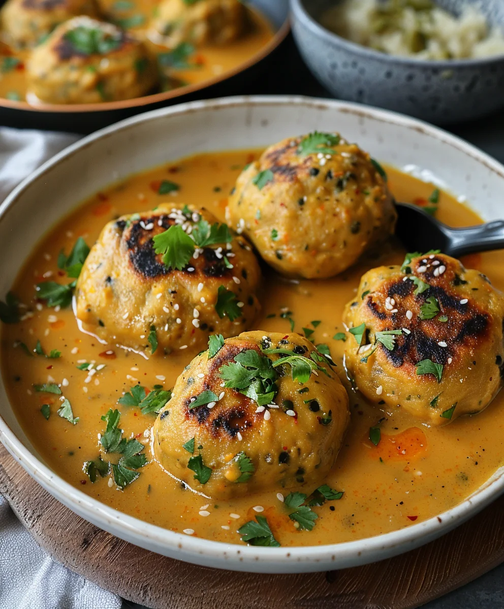 Vegane Linsenknödel in cremiger Curry Sauce – Jetzt kochen!