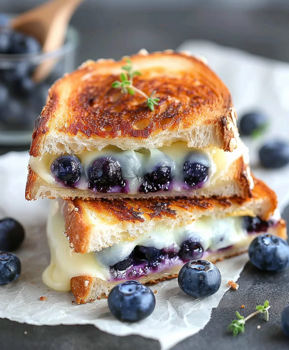Knuspriger Blaubeer Grilled Cheese: Süß-herzhafter Traumgenuss!