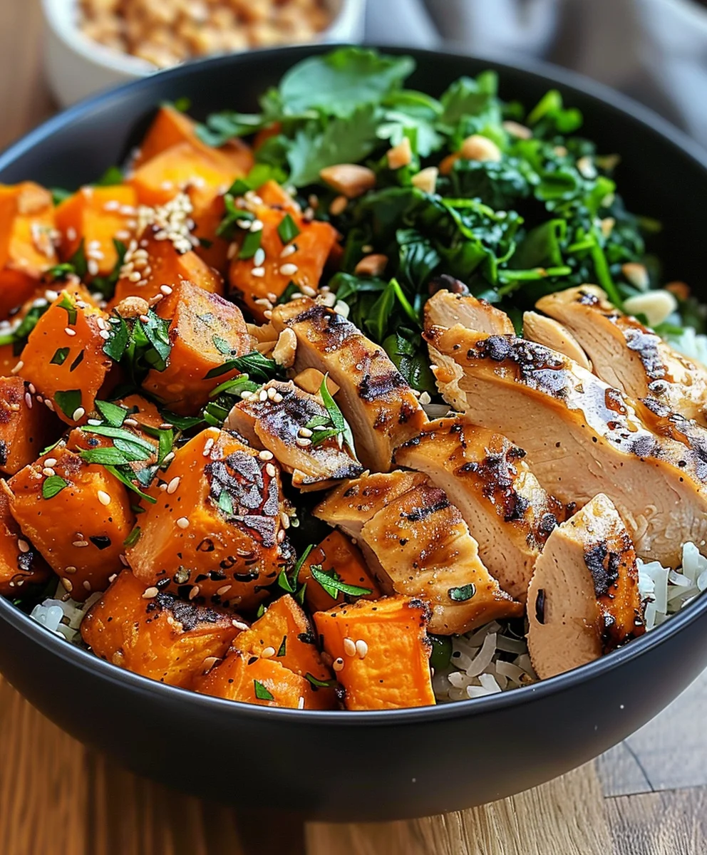 Hähnchen Süßkartoffel Reis Bowl Rezept – Einfach & Lecker