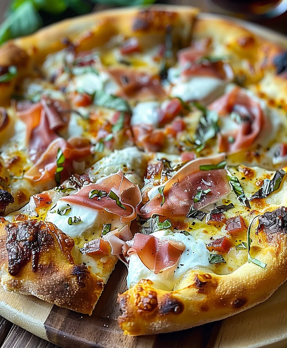 Unwiderstehliche Weiße Pizza: Rinderschinken & Scharfer Honig