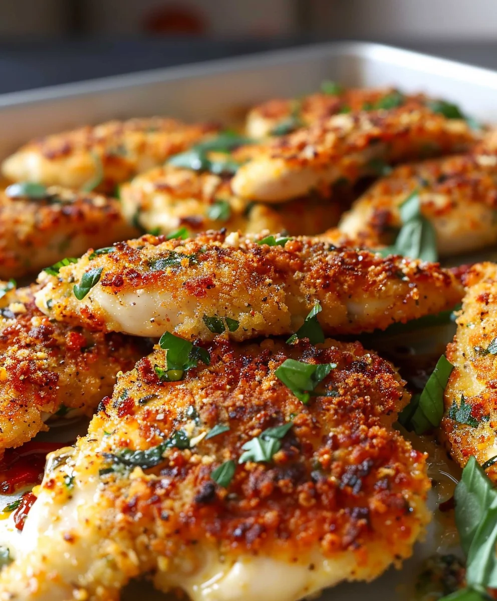 Blech: Knuspriges Parmesan Knoblauch Hähnchen – unwiderstehlich!