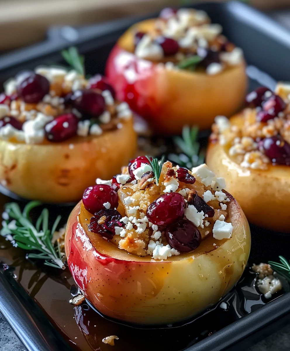 Himmlische Gebackene Äpfel: Feta, Honig & Cranberries Genuss