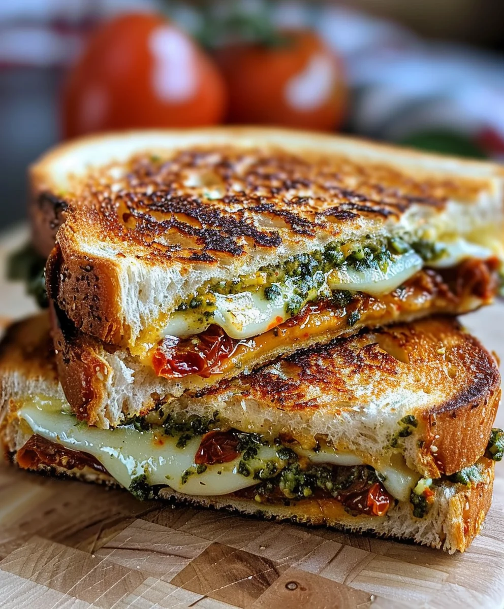 Ultimativer Grilled Cheese: Sonnengetrocknetes Tomaten-Pesto