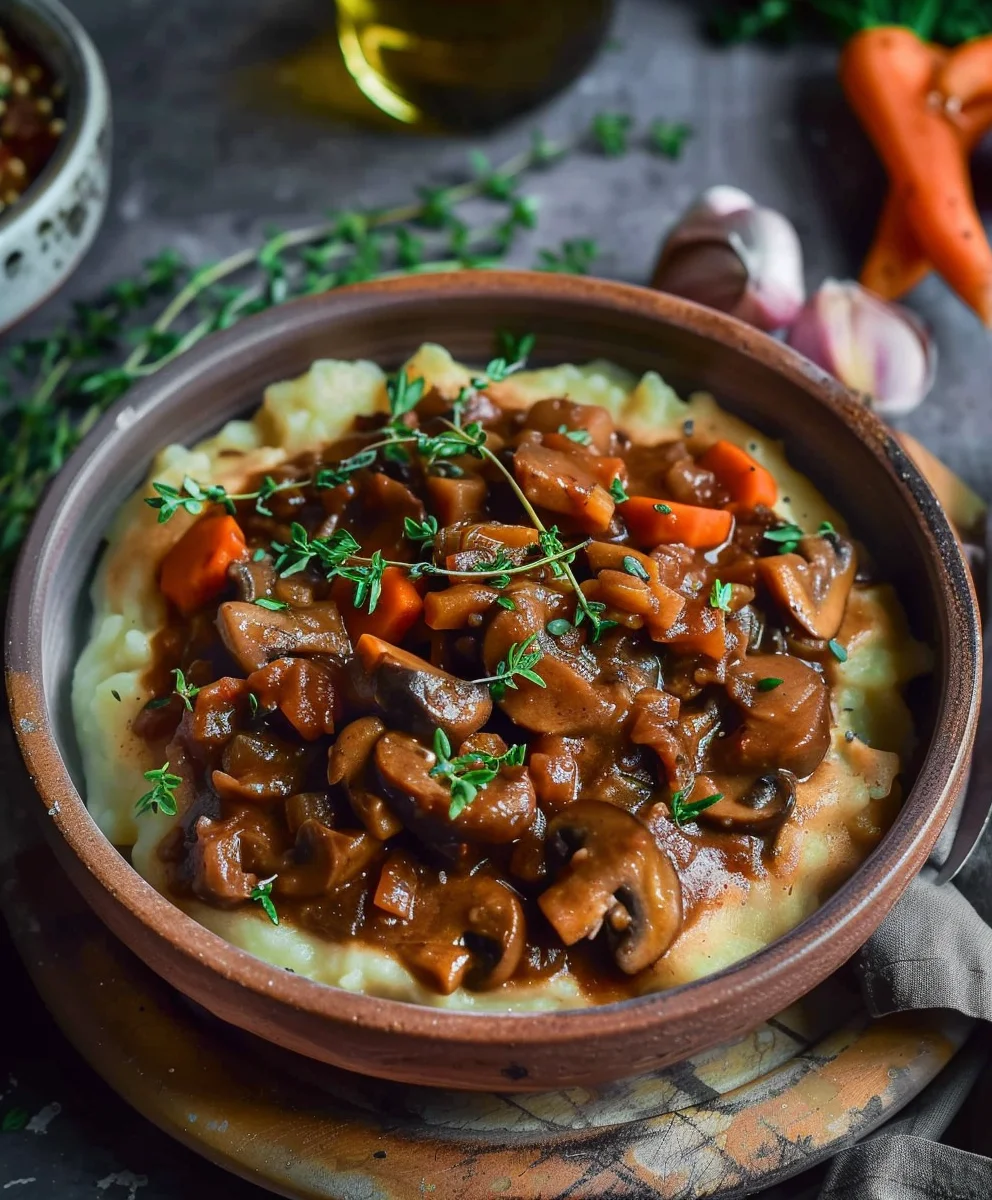 Herzhaftes Veganes Pilz Gulasch Bourguignon für Jeden Tag