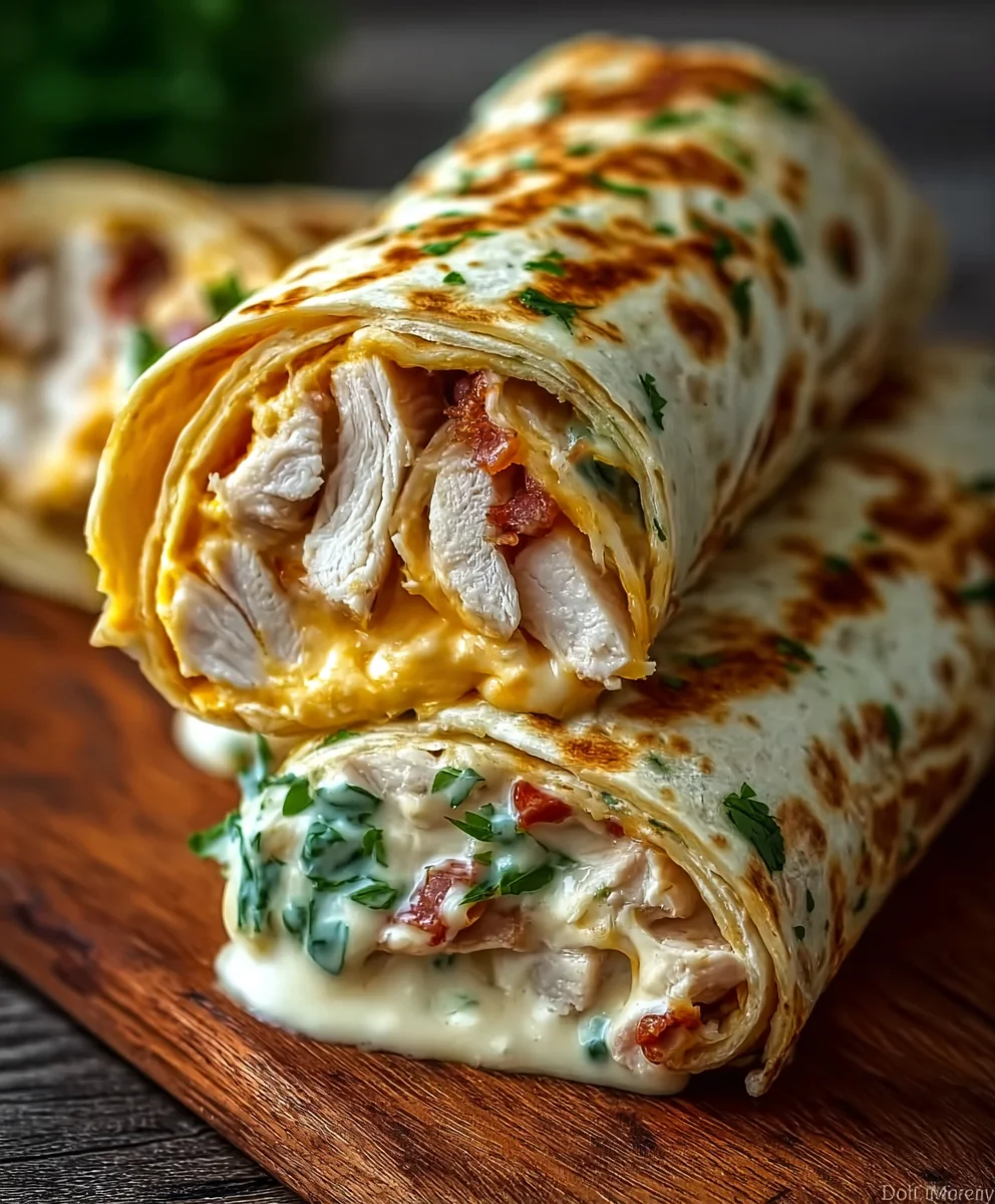 Schnelle Kase Knoblauch Hahnchen Wraps