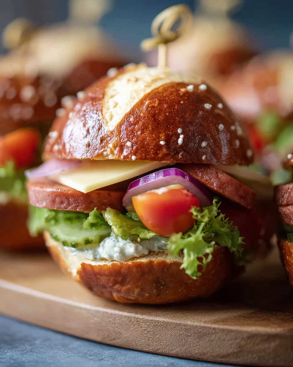 Mini Laugen Burger: Leberkäse-Genuss im Kleinformat!