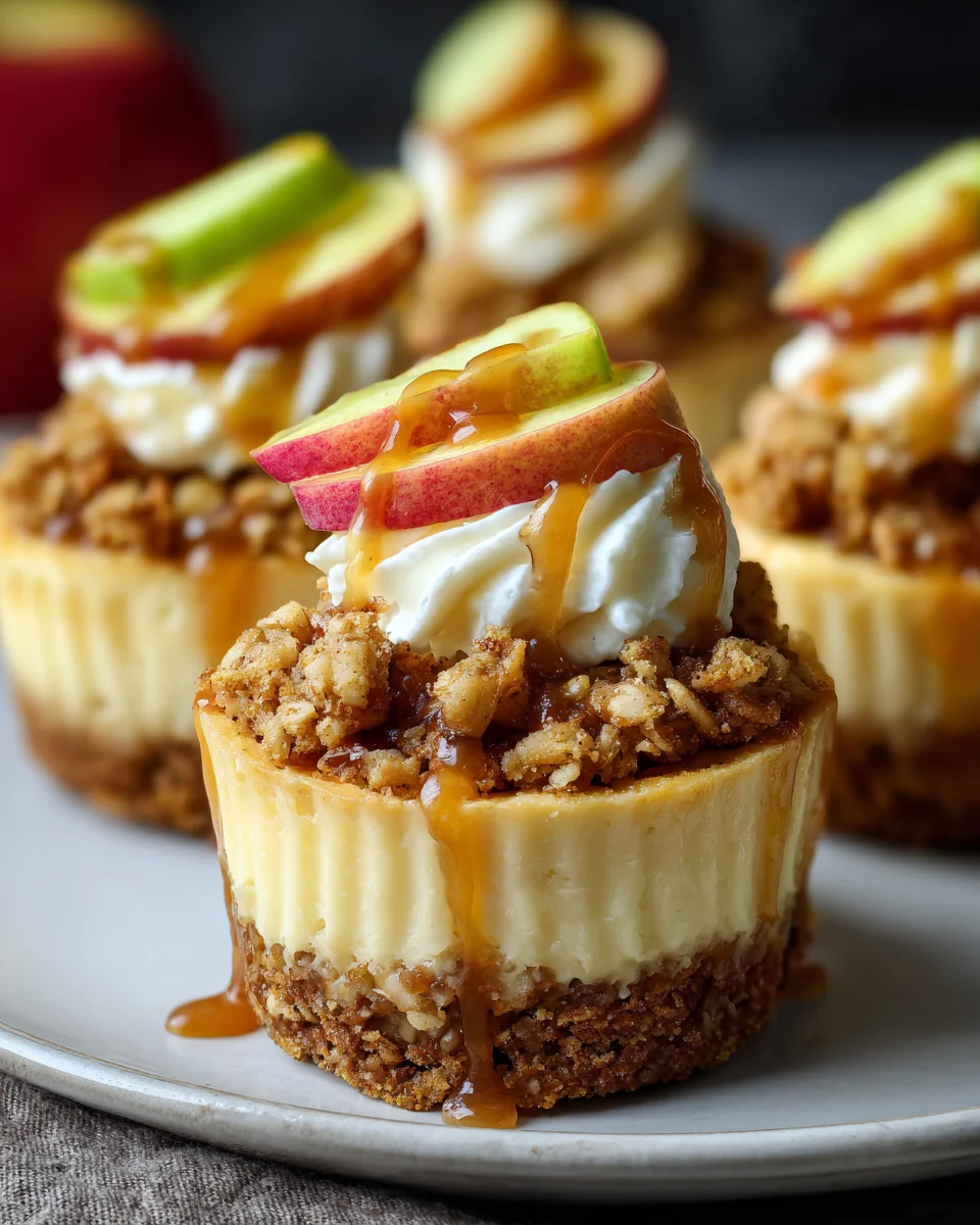 Apfel Crisp Mini Cheesecakes: Süßer Genuss mit Knusper!