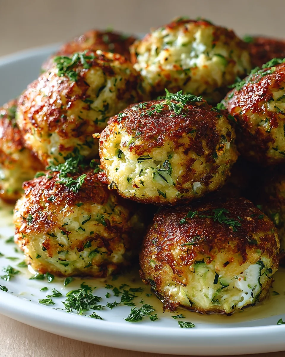 Knusprige Zucchini-Feta-Bällchen aus dem Ofen: Schnell & Lecker