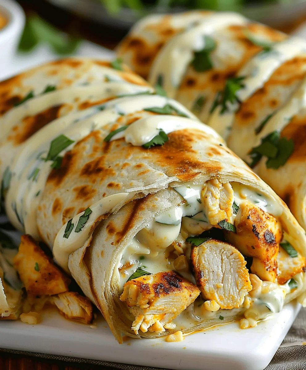 Käse-Knoblauch-Hähnchen-Wraps