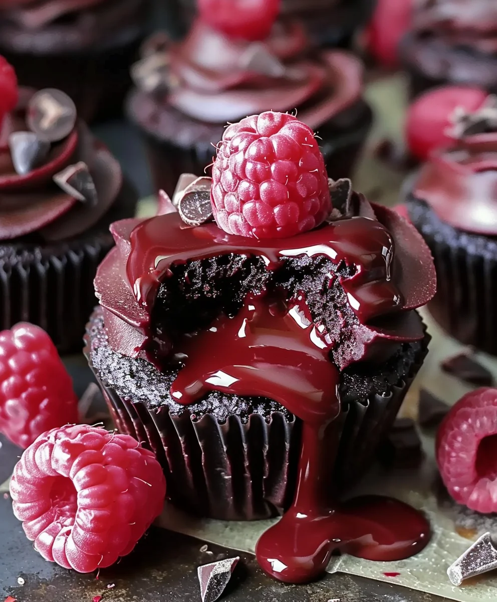 Himbeer-Schoko Lava Cupcakes