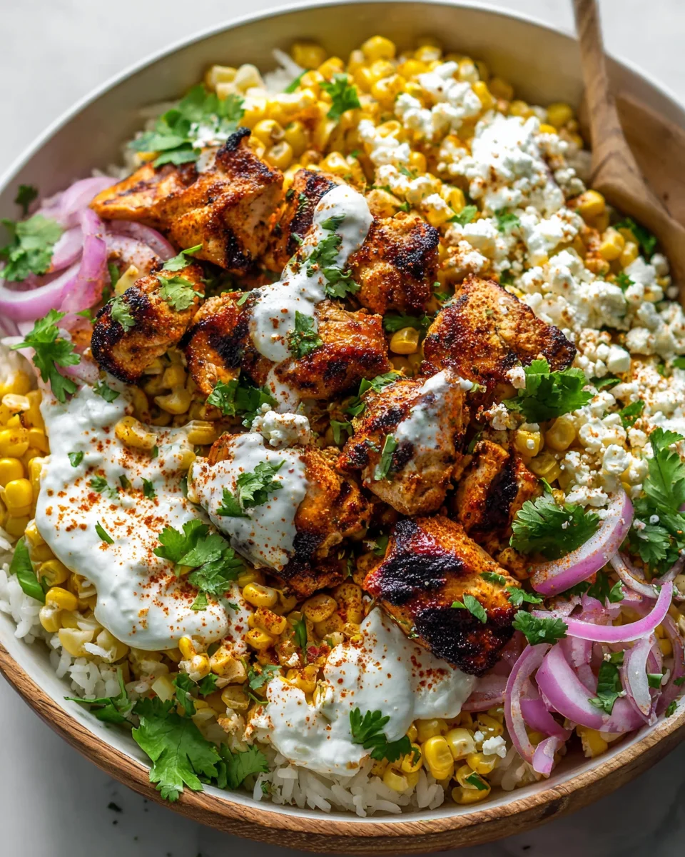 Leckere Street Corn Chicken Bowl: Schnell & Cremig!