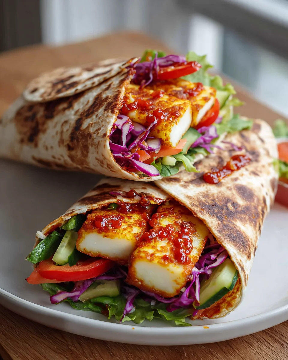 Halloumi Wraps mit Süß-Chili – Dein leichtes Veggie-Mittagessen