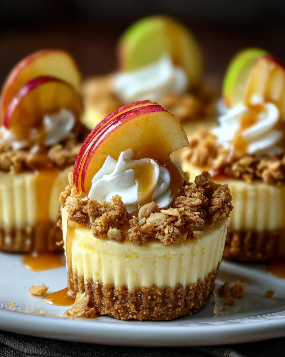 Apfel Crisp Mini Cheesecakes: Süßer Genuss mit Knusper!