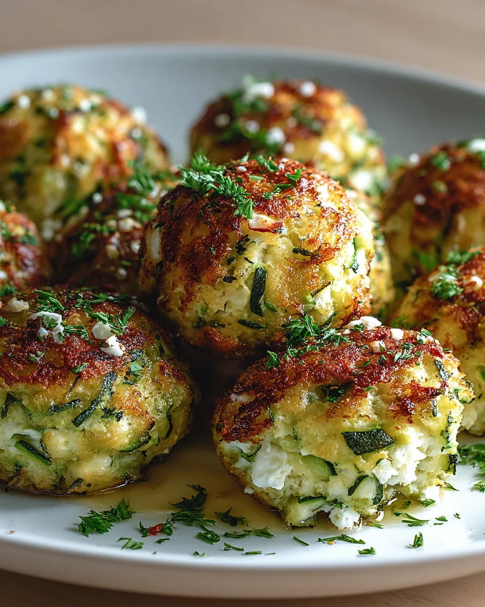 Knusprige Zucchini-Feta-Bällchen aus dem Ofen: Schnell & Lecker