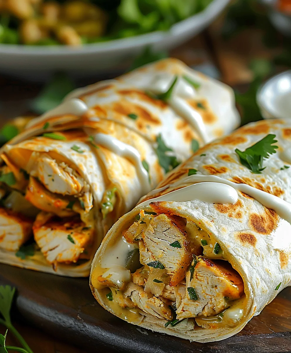 Käse-Knoblauch-Hähnchen-Wraps: Dein schnelles & cremiges Abendessen!