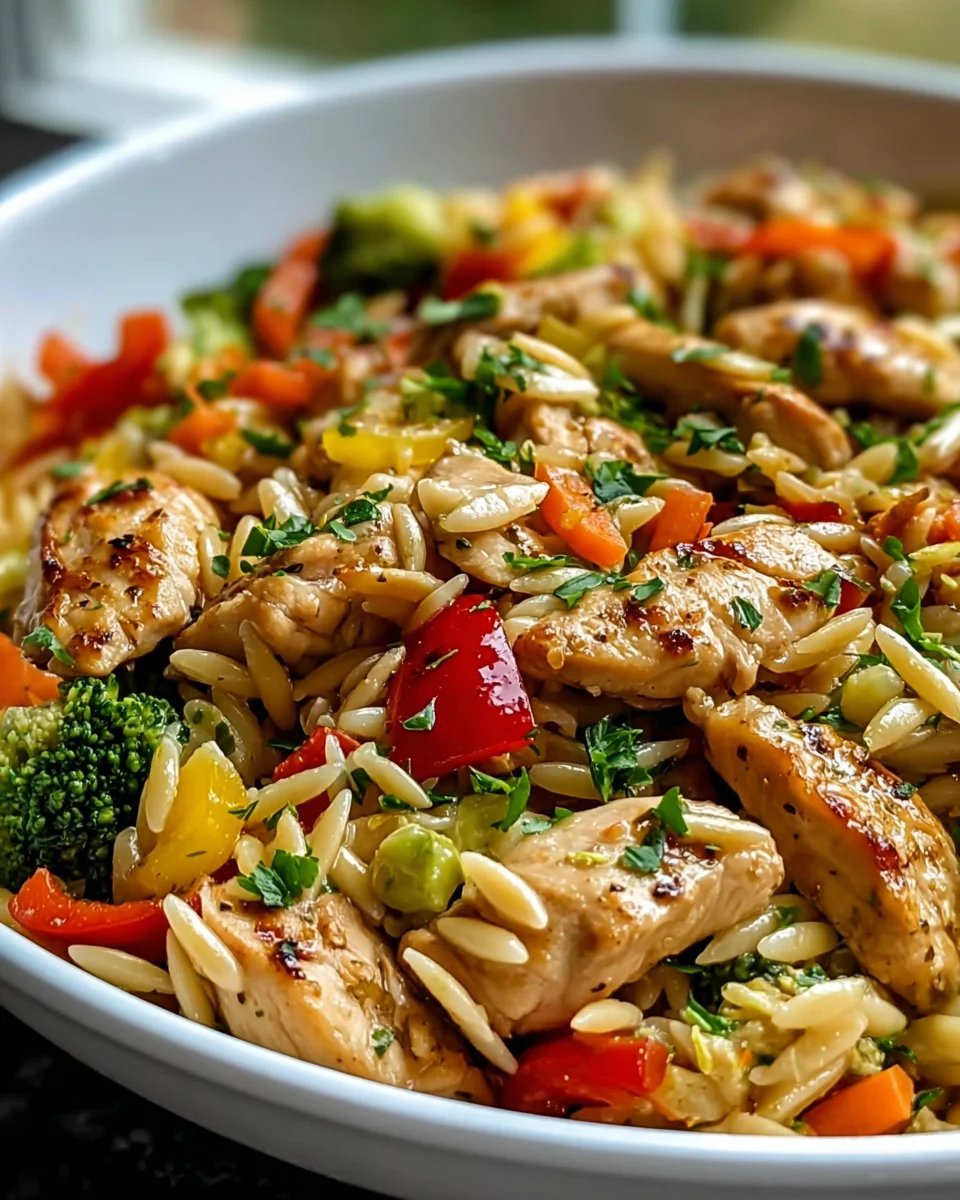 Zitronen-Hähnchen Gemüse Orzo Pfanne – Das ultimative Rezept
