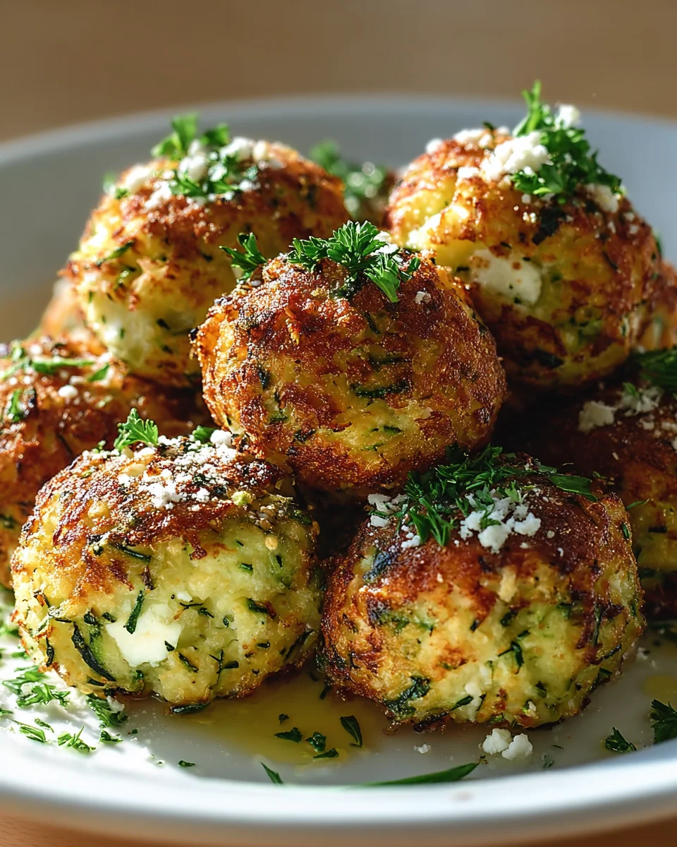 Knusprige Zucchini Feta Bällchen: Gesund & Lecker aus dem Ofen