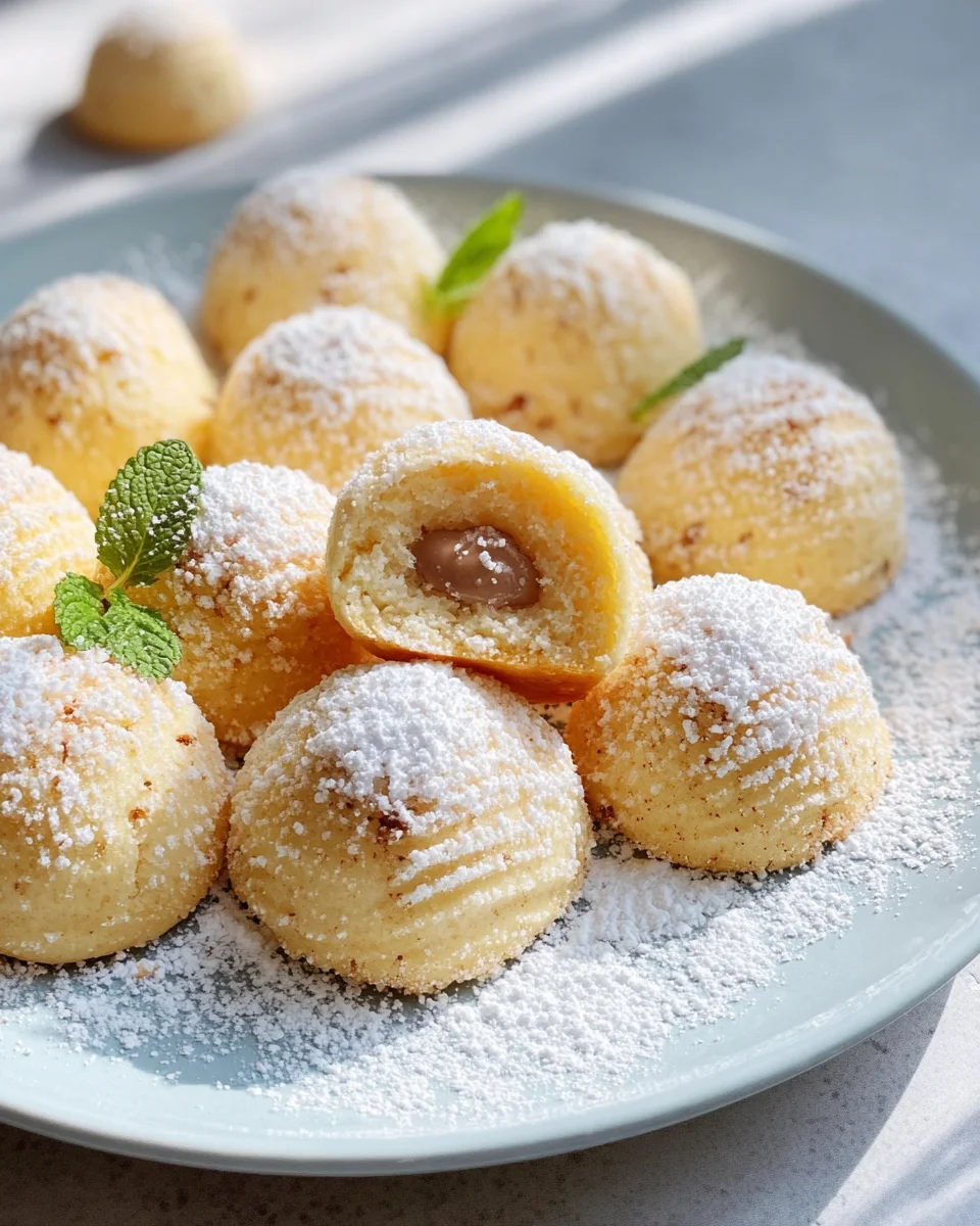 Vanillekipferl Kugeln mit unwiderstehlichem Marzipan Nougat