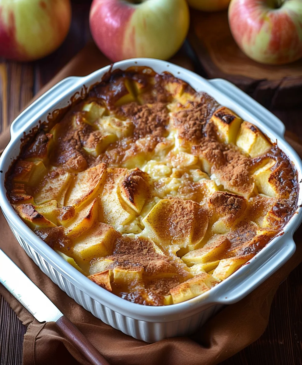 Cremiger Apfel-Zimt Hüttenkäse Auflauf