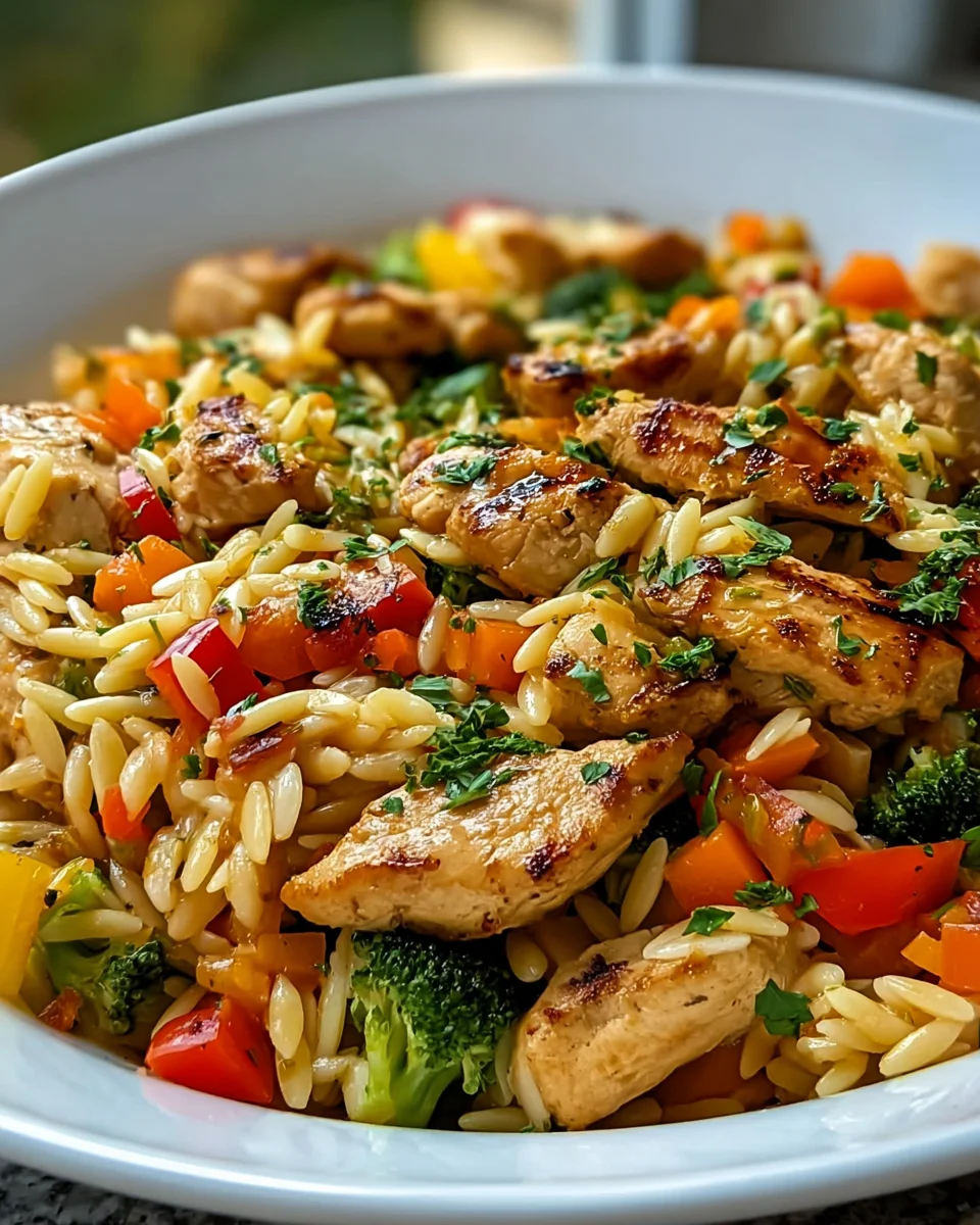 Zitronen-Hähnchen Gemüse Orzo Pfanne – Das ultimative Rezept